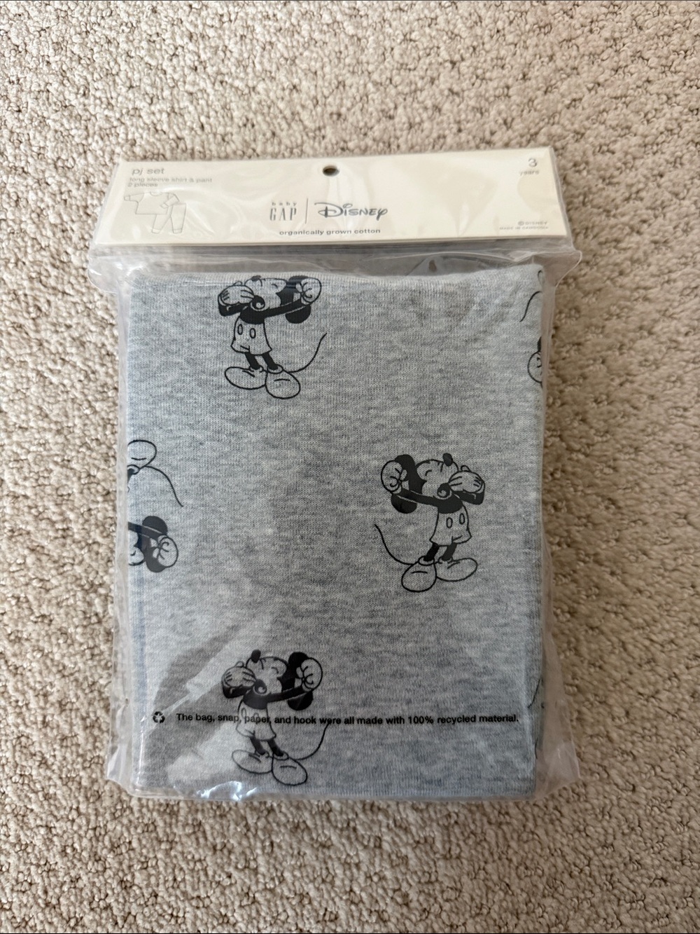 GAP Kids Gray Mickey Mouse Pajama Set